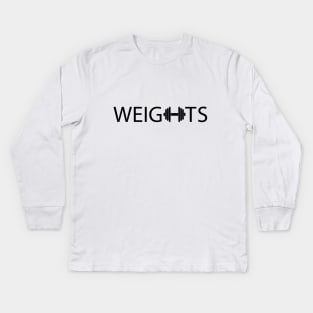 Weights typographic logo design Kids Long Sleeve T-Shirt